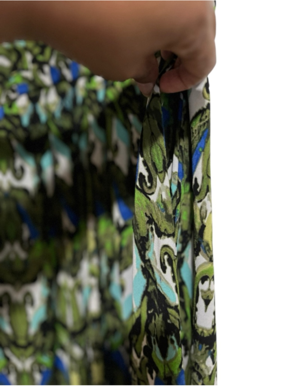 EUC Women's Jones New York Petite Green Blue Abstract Print Dress PM - Picture 4 of 8